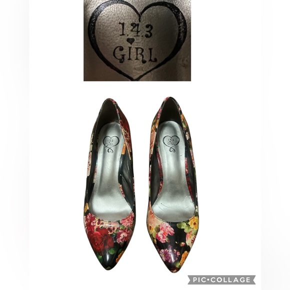 143 Girl Vibrant Floral Heels - Picture 1 of 6